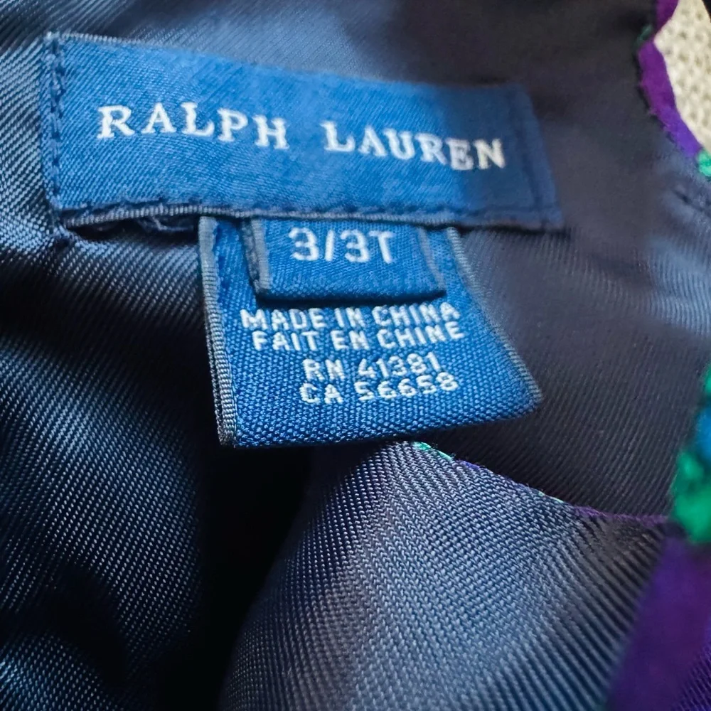 Ralph Lauren Toddler Girls Twirl Dress,  Purple Paisley, Lined, 3T, Designer‎